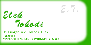 elek tokodi business card